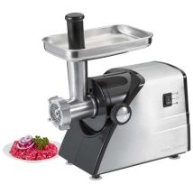 Proficook - fw 1060 Picadora de Carne Eléctrica, Embutidora Salchichas, 3 Discos Corte y Cuchilla Acero Inoxidable 1000W Gris