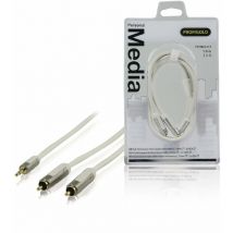 Profigold - Cable de Audio Estéreo de 1 metro 3,5 mm - 2 x rca, exterior de pvc, blindaje de plata