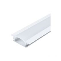 Optonica - Profilé Aluminium Blanc Encastrable Hauteur 7,4mm Diffuseur Blanc pour Ruban led 2m