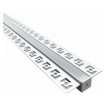 Silumen - Profilé Aluminium encastrable pour Ruban led Couvercle Blanc Opaque - 2 m