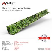 Profil d`angle intérieur Tôle bac acier - Toiture - Couverture - plaque H12 Coloris Apple Tree Printech L=2m