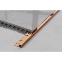 Profil d'angle q universel en acier inoxydable pour carrelage 0.8cm x 244cm - Cuivre brillant