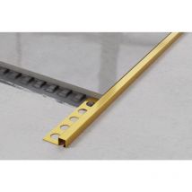 Profil d'angle q universel en acier inoxydable pour carrelage 1.2cm x 270cm - Or satiné