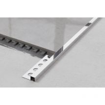 Profil décoratif qs en acier inoxydable pour carrelage 1.2cm x 270cm - Argent brillant