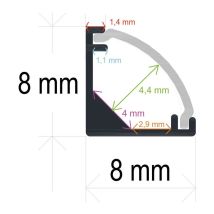 Profil Led Corner 8x8mm Opal 2m 16881