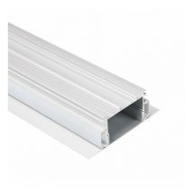 Delitech - Profilé led Direct/Indirect - Série T76 - 1,5 mètre - Aluminium - Diffuseur opaque