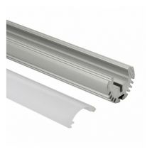 Delitech - Profilé led rond - Série O24 - 1,5 mètre - Aluminium - Diffuseur opaque