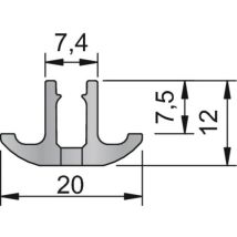 Profil R Aluminium Finition Argent Longueur 2975 Mm - À Recouvrement Pour Crémaillères Murales Sofadi