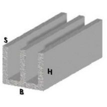 Profilé double U aluminium anodisé 200 cm – 16x12x1 mm – Quincaillerie – Cornière, tube, tôle et profilé