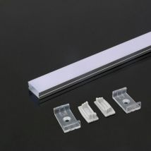 Profilé aluminium blanc pour bande led (l max : 21.5mm) 2000 x 23.5 x 9.8mm