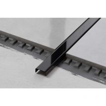 Profilé c de connexion en acier inoxydable pour carrelage 1cm x 244cm - Noir brillant