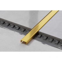 Profilé c de connexion en acier inoxydable pour carrelage 2cm x 244cm - Or satiné