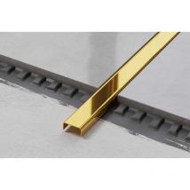Profilé c de connexion en acier inoxydable pour carrelage 4cm x 270cm - Or brillant