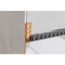 Profilé d'angle Rs en acier inoxydable à 45 degrés pour carreaux 1.4cm x 270cm - Cuivre brillant