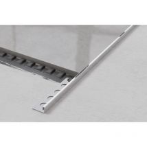 Profil d’angle J rectifié en acier inoxydable pour carrelage 1.2cm x 244cm - Argent brillant