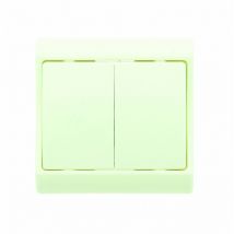 Interrupteur double encastrable creme