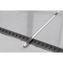 Profilé u de connexion rectifié en acier inoxydable pour carrelage 1cm x 270cm - Argent brillant