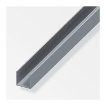 Profilo quadrato a u Alfer aluminium 7.5x1mm lunghezza 1m naturale - 25402