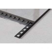 Profil d'angle j universel en acier inoxydable pour carrelage 1.2cm x 270cm - Noir satiné