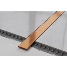 Profilo c di raccordo in acciaio inossidabile 1cm x 270cm - Rame satinato
