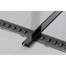 Profilo c di raccordo in acciaio inossidabile 2cm x 244cm - Nero lucido
