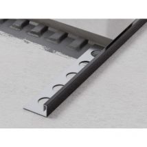 Profilo angolare Js rettificato in acciaio inossidabile per piastrelle 1cm x 244cm - Nero lucido