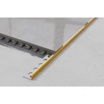 Profilo angolare Js rettificato in acciaio inossidabile per piastrelle 1cm x 244cm - Oro lucido