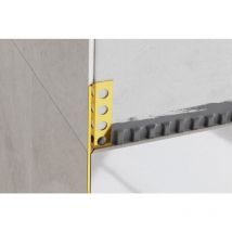 Profilo Rs angolare rettificato a 45 gradi in acciaio inossidabile 1.4cm x 244cm - Oro lucido