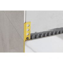 Profilo Rs angolare rettificato a 45 gradi in acciaio inossidabile 1.4cm x 244cm - Oro satinato