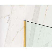 Ilcom - Profilo in acciaio inossidabile per montaggio vetro doccia 8-10mm di spessore 11mm x 2440mm - oro satinato