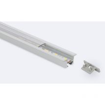 Ledkia - Profilo in Alluminio da Incasso per Soffitto con Clip per strisce led fino a 12 mm Semitrasparente Nero 8 m