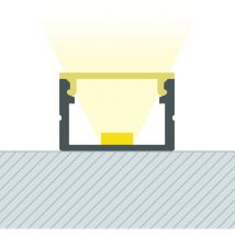 Ledkia - Profilo in Alluminio da Superficie con Copertura Continua per strisce led fino a 15 mm Transparente Bianco 20 m