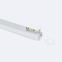 Ledkia - Profilo in alluminio per Scaffale con Copertura continua per strisce led fino a 12 mm Bianco traslucido Bianco 4 m