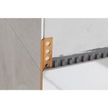 Profilo Rs angolare rettificato a 45 gradi in acciaio inossidabile 1.4cm x 270cm - Rame satinato