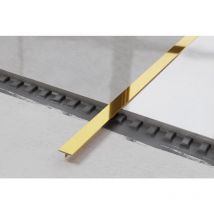 Profilo Ts coprigiunto rettificato in acciaio inossidabile 1.5cm x 244cm - Oro lucido