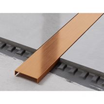 Profilo u di raccordo rettificato in acciaio inossidabile 4cm x 244cm - Rame satinato