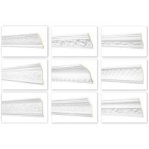 Hexim Perfect - Profilés décoratifs de 2 m, tous modèles - Moulure stuc motifs pu, résistant aux chocs - Perfect aa: AA087 - 86x65mm