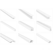 Profilés de finition pvc blanc 2m h/u, nombreux modèles hj: Profilés en u, 821 inégale - montage 17.5mm