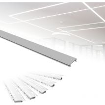 Profilés led, Aluminium sous-plâtre avec couvercle opale, diverses largeurs: 15 mm, Montageabdeckung (de) - Hexim