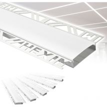 Profilés led, Aluminium sous-plâtre avec couvercle opale, diverses largeurs: 52,5 mm, Paquet économique de 30 mètres - Hexim