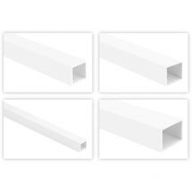 Profilés tubulaires carrés pvc blanc 2m - Tubes carrés et rectangulaires, chemin de câbles - hj: 213 - 20x12mm