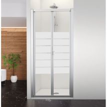 Profiltek Dumas Mampara Abatible Perfil Plata Brillo Vidrio Decorado Bold - Medida: 73-79 Cm - Ref: 23327324