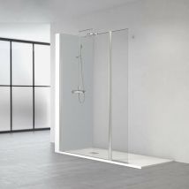 Hada plus Mampara Abatible Perfil Plata Brillo Vidrio Transparente - Medida: 90 cm - Medida: 90 cm - ref: 28410021 - Profiltek