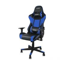 Profispieler-Stuhl Julieta. Blaue Farbe. Neigbar um 180o, höhenverstellbar, Nacken- und Lumbalkissen.