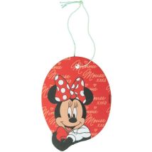 Minnie Mouse - Profumatore Deodorante Auto Vaniglia Topolina Rosso Bianco Fragranza Profumo Elastico