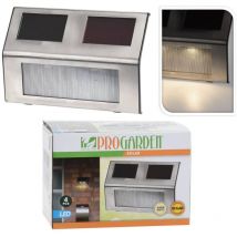 Lampes solaires à led 4 pcs Acier inoxydable Progarden
