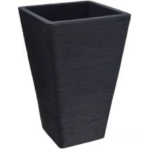 Koopman International B.v. - Pot à fleurs nervuré carré 55 cm Anthracite ProGarden