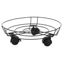 Soporte maceta metal 3 ruedas 31,5 cm , Soporte maceta metal con ruedas para maceta de 31,5 cmFacilita el transporte de plantas pesadasSe puede mover