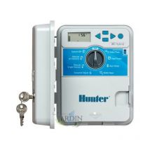 Programador de riego Hunter xc Hybrid 6 zonas exterior, controlador automático para riego de jardín y césped