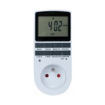 Lucky-88 - Programmateur Prise Électrique, Minuteur Prise Électrique Hebdomadaire avec 10 Programmes, Prise Programmable 24H/7J avec lcd Écran(1 pcs)
